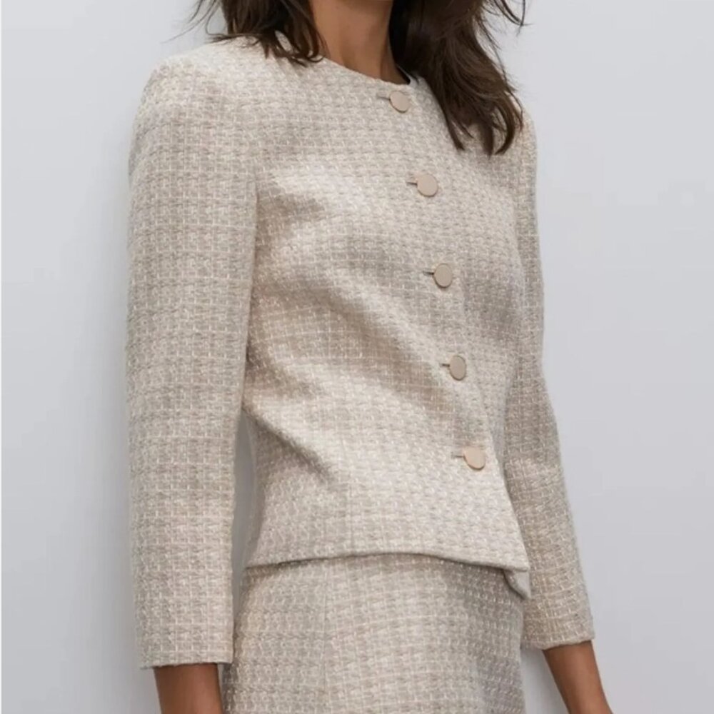 Aritzia Babaton Little Tweed Jacket, Denude Lurex - Size 00